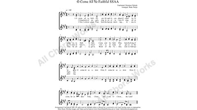 O Come all Ye Faithful Female Choir Sheet Music SSAA 4-part