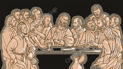 Last Supper Silhouette glow Christian Worship Image for sermons